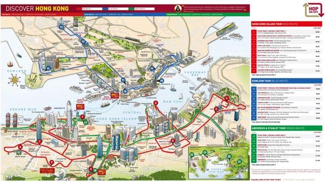 خريطة هونج كونج حافلة كبيرة