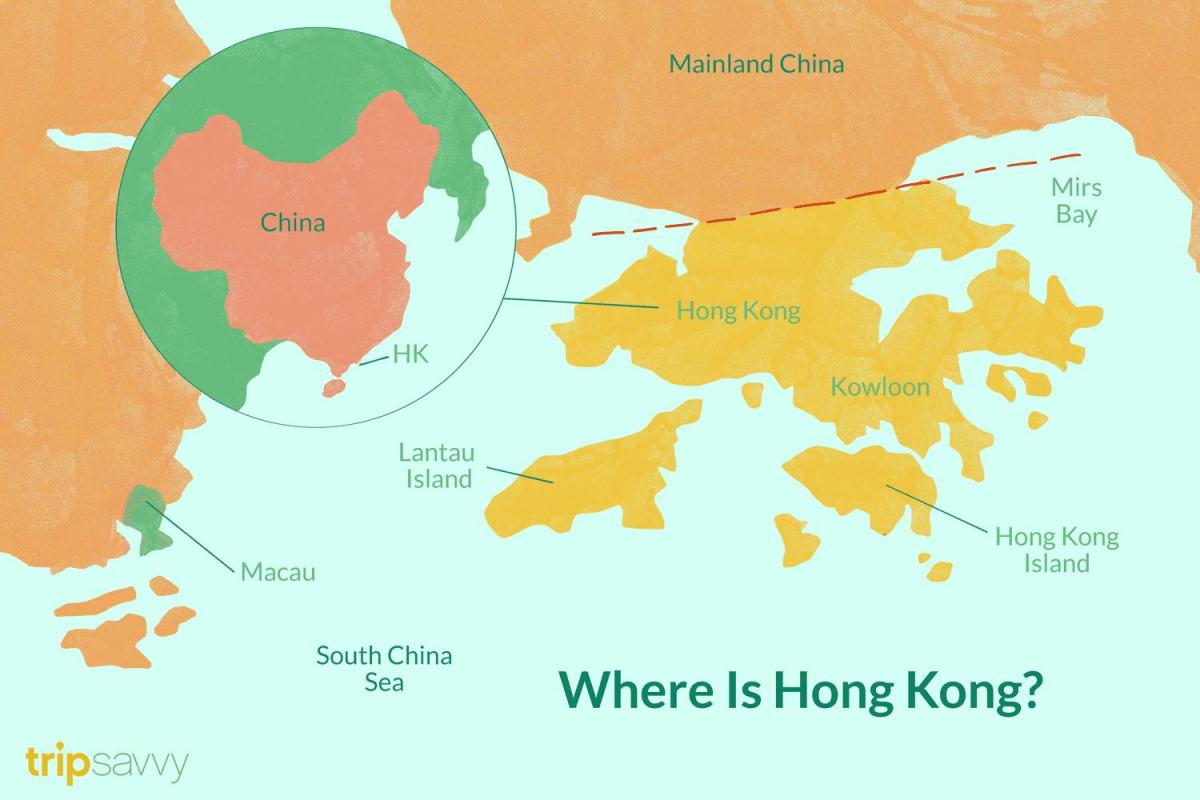 هونغ كونغ على خريطة الصين