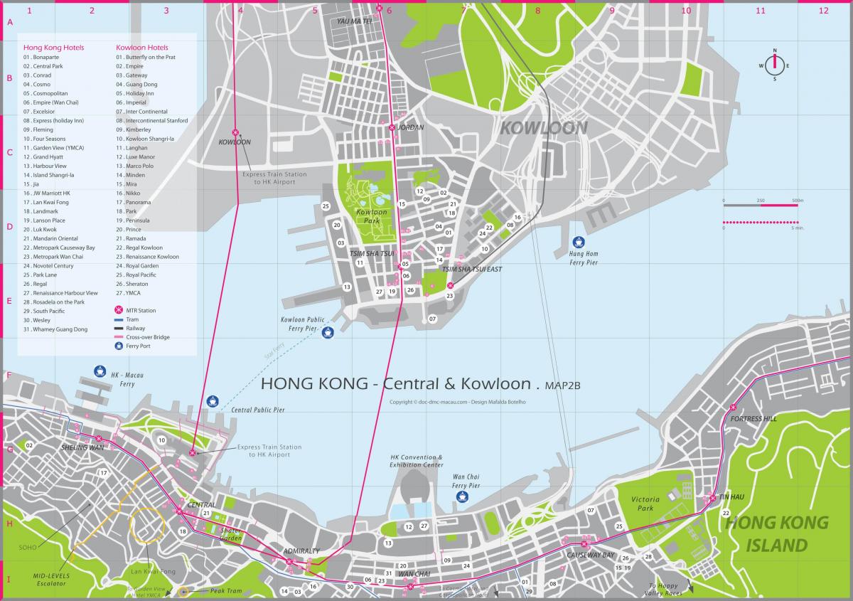 خريطة مركز مدينة هونغ كونغ