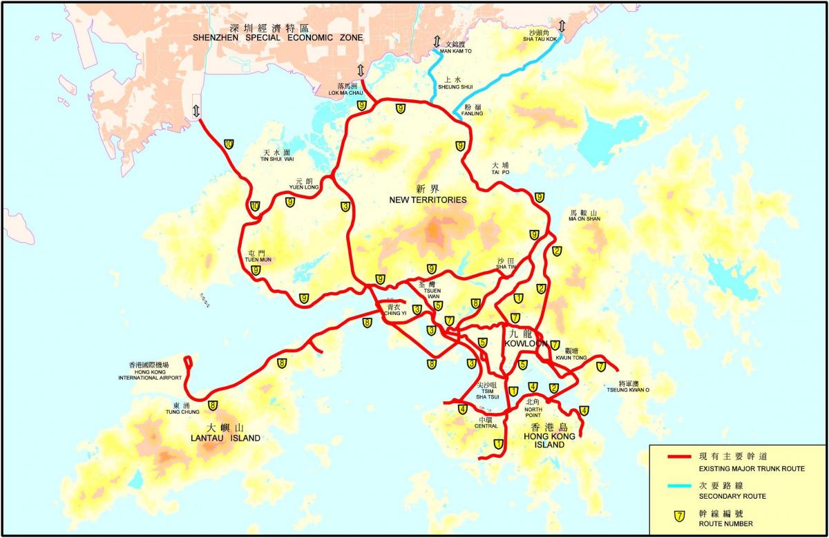 خريطة الطرق في هونغ كونغ